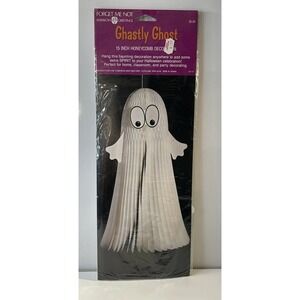 VTG Halloween Ghost Honeycomb American Greetings Decoration Ghastly Ghost 15" E6